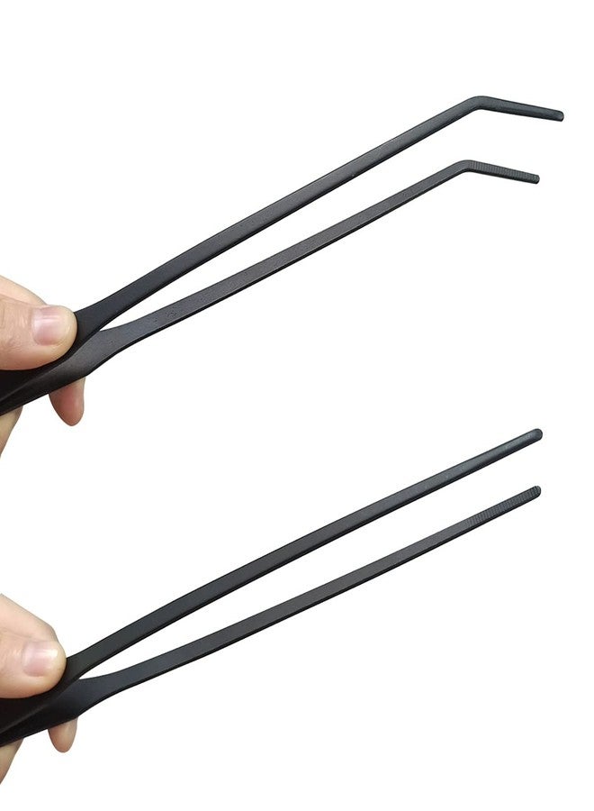 ZIBUYU® 2 Pcs Stainless Steel Pointed and Curved Tweezers Set & Accessories for Aquarium PlantedAquascaping Tools for Fish Tank 27cm/10.6 inches - Image 4